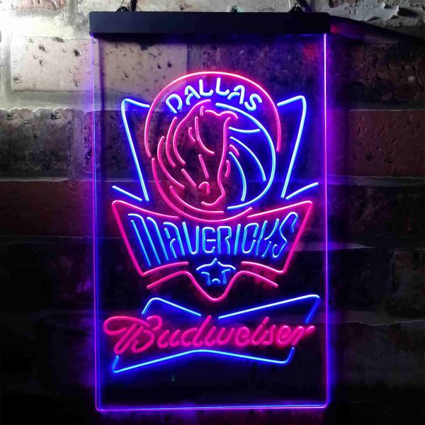 Dallas Mavericks Budweiser Neon Dual LED Sign